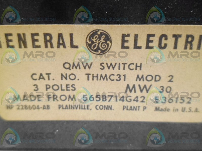 GENERAL ELECTRIC THMC31  UNMP