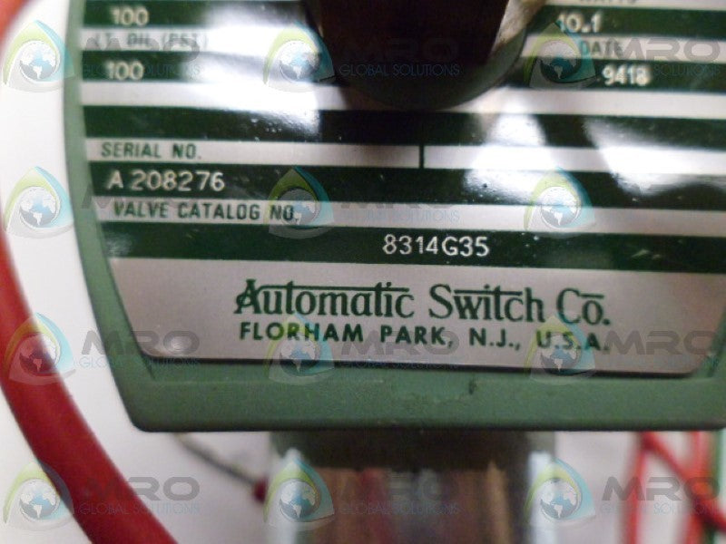 ASCO 8314G35 SOLENOID VALVE UNMP