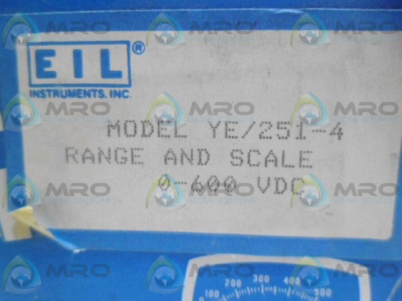 GENERAL ELECTRIC YE/251-4 METER 600DC VOLTS NSMP