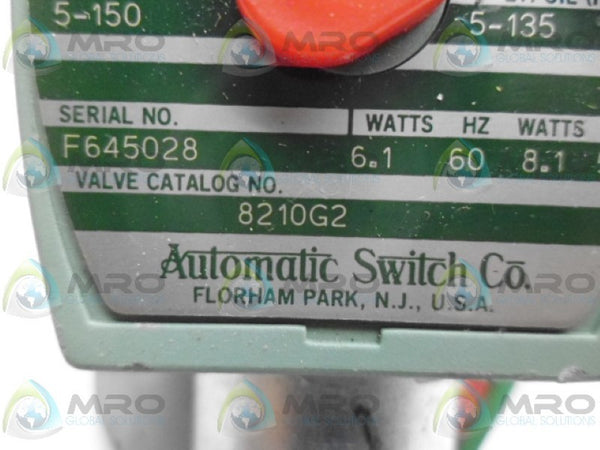 ASCO 8210G2 SOLENOID VALVE UNMP