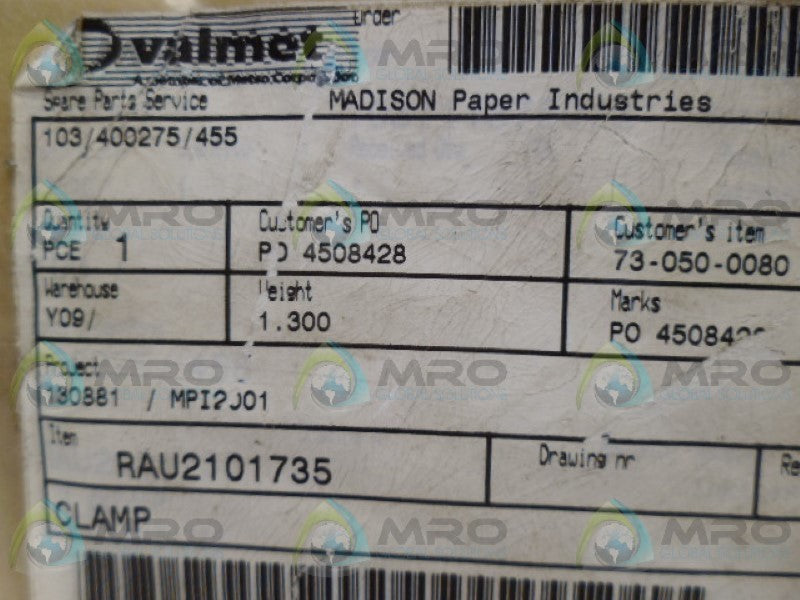VALMET 103/400275/455 CLAMP NSMP