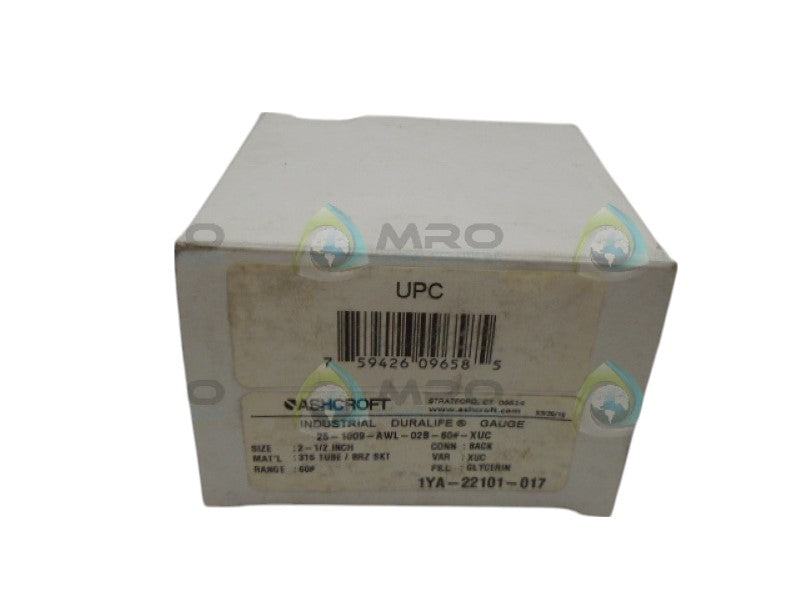 ASHCROFT 1YA-22101-017 GAUGE 60PSI NSMP