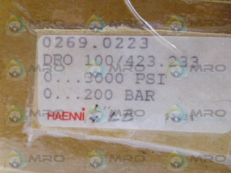 HAENNI 0269.0223 GAUGE 3000PSI NSMP