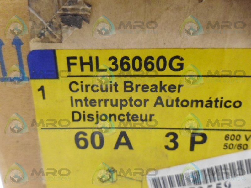 SQUARE D FHL36060G CIRCUIT BREAKER (GREY FACE) NSMP
