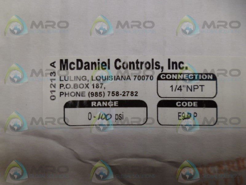 MCDANIEL 01213A GAUGE 100PSI NSMP