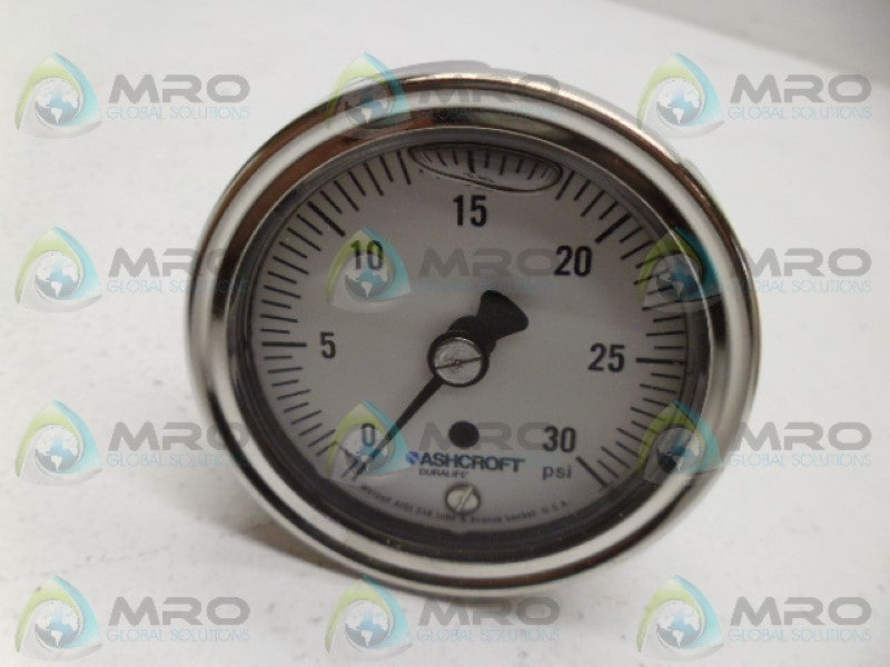 ASHCROFT 25-1009-AWL-02B-30 GAUGE 30PSI NSMP