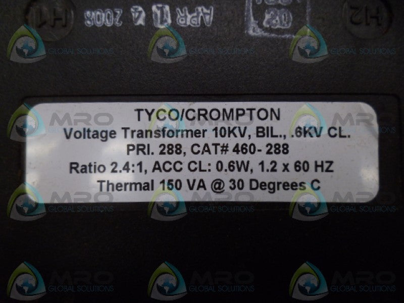 TYCO/CROMPTON 460-288 TRANSFORMER NSNP