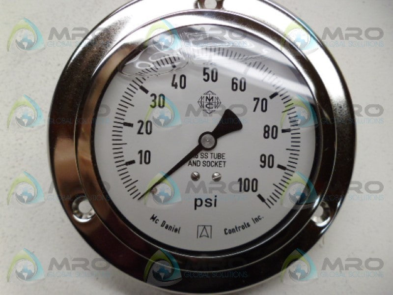 MCDANIEL E9DP GAUGE 1/4"NPT 100PSI NSMP
