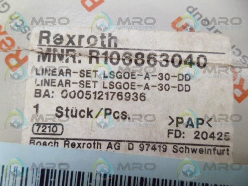 REXROTH R106863040 LINEAR BALL BEARING SET NSMP