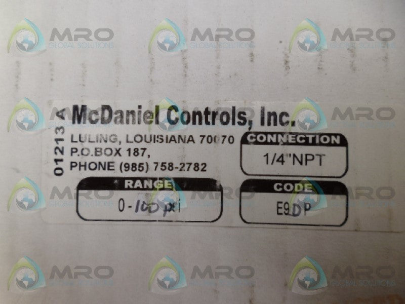 MCDANIEL E9DP GAUGE 0-100PSI NSMP