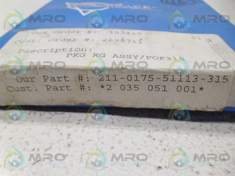 FRANCE COMPRESSOR 211-0175-51113-315 PACKING RING NSMP