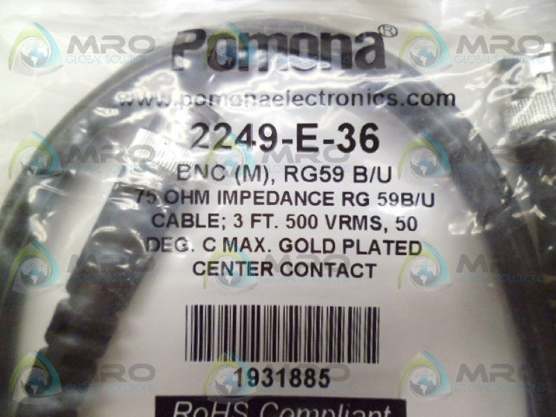 POMONA 2249-E-36 COAXIAL CABLE NSMP