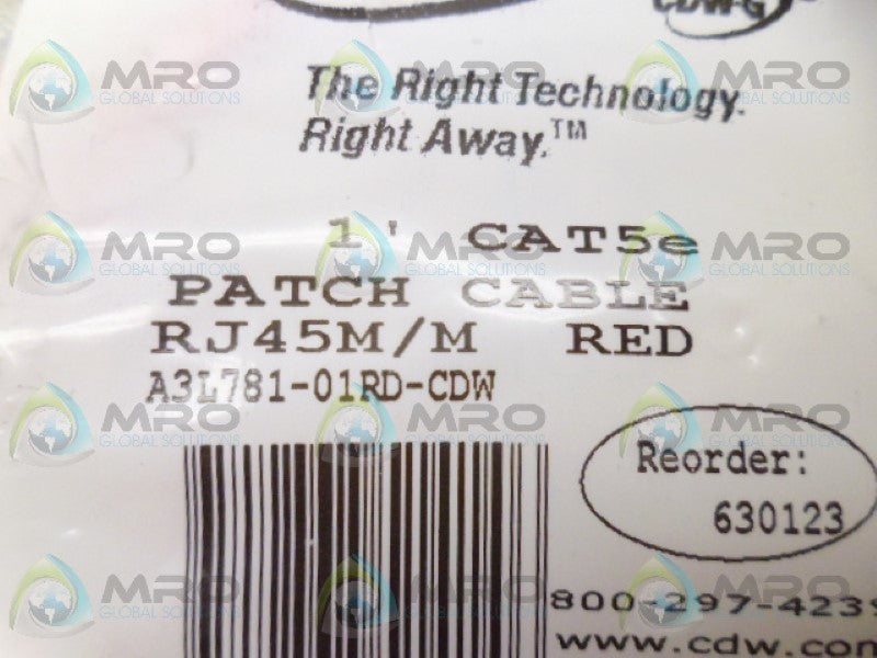 CDW A3L781-01RD-CDW RED PATCH CABLE NSMP