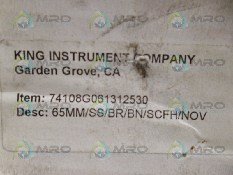 KING INSTRUMENT 74108G061312530 FLOW METER NSMP