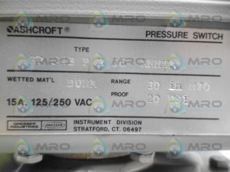 ASHCROFT FP-N4S-P-B-06-XNHTA PRESSUE SWITCH NSNP