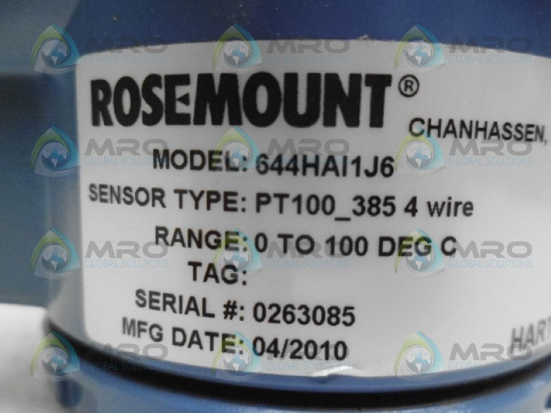 ROSEMOUNT 644HAI1J6 TEMPERATURE TRANSMITTER NSNP