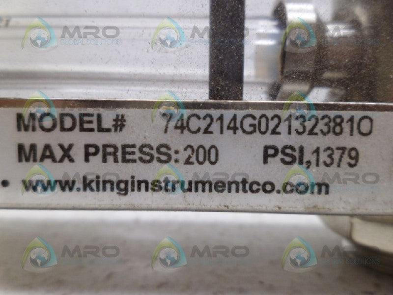 KING INSTRUMENTS 74C214G021323810 FLOW METER NSNP