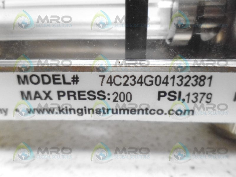 KING INSTRUMENT 74C234G04132381 FLOW METER NSNP