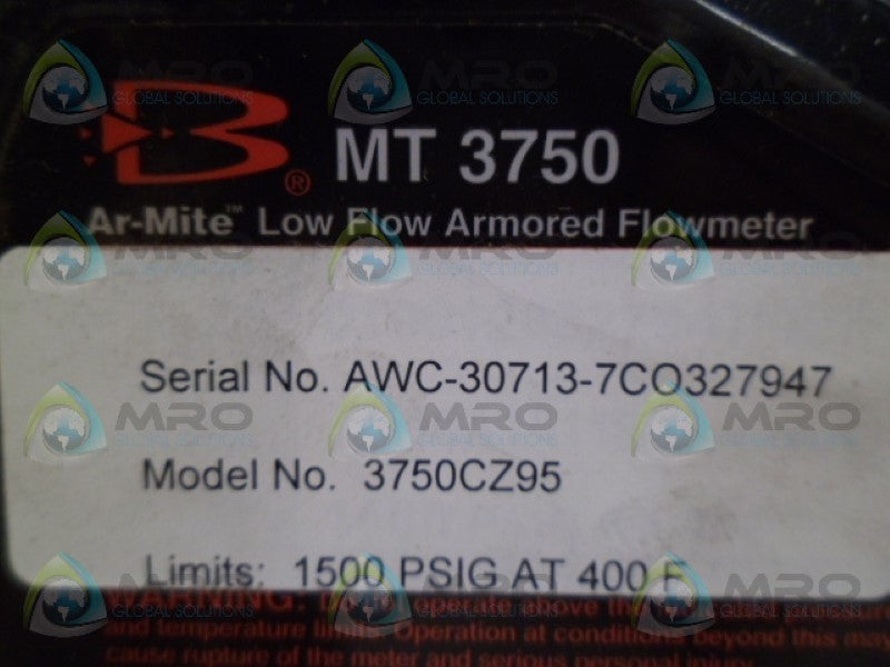 BROOKS 3750CZ95 FLOW METER NSNP