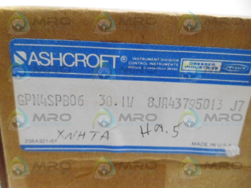 ASHCROFT GPN4SPB06 PRESSURE SWITCH NSMP