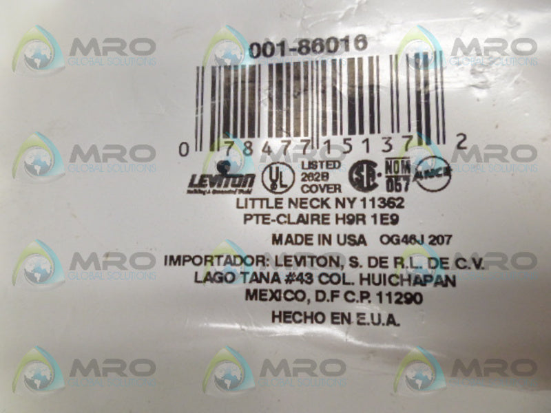LEVITON 001-86016 COVER PLATE NSMP