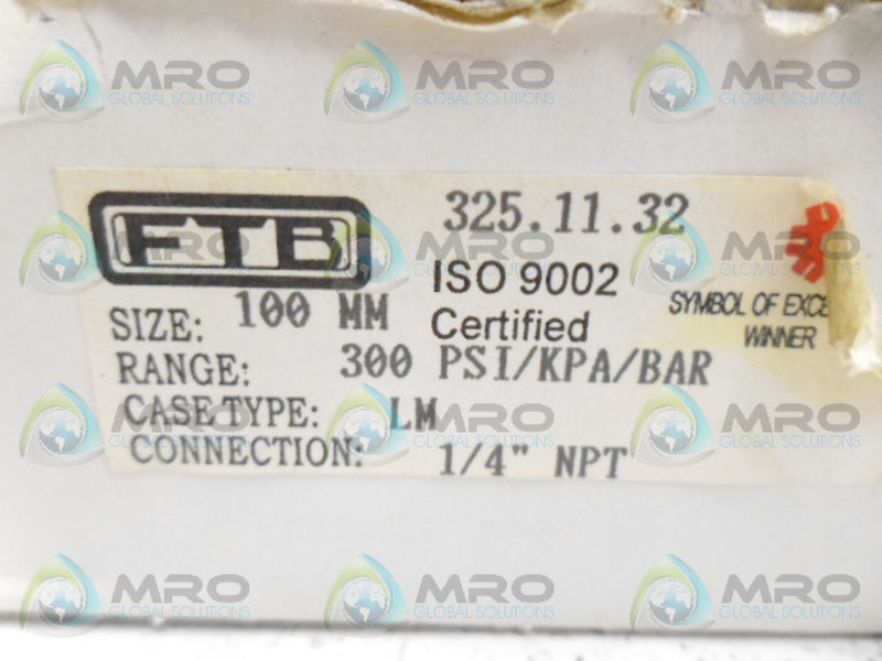 FTB 325.11.32 PRESSURE GAUGE 300PSI NSMP