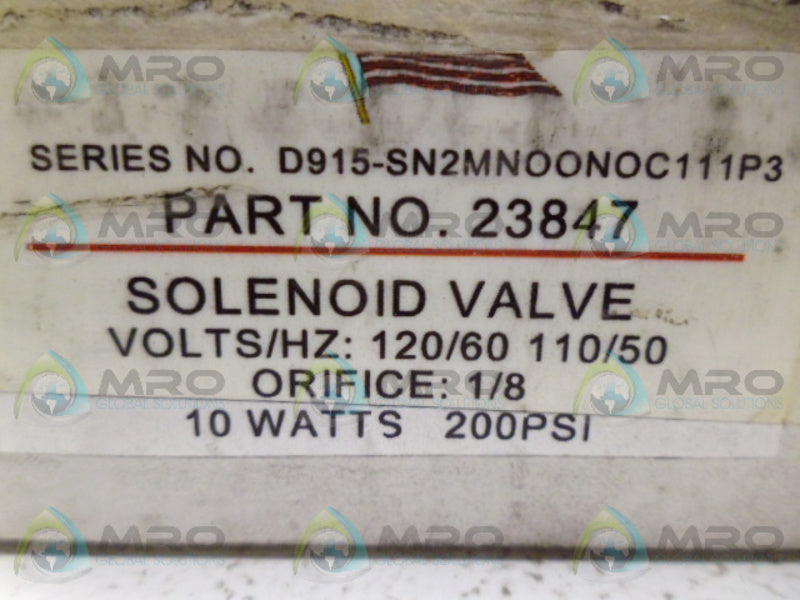 SKINNER 23847 SOLENOID VALVE NSMP