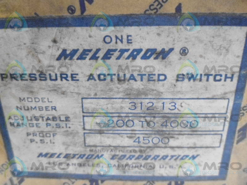 MELETRON 312-13S PRESSURE SWITCH NSMP