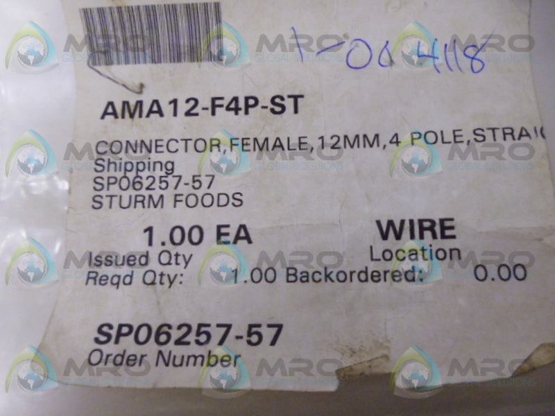 AMA12-F4P-ST CONNECTOR NSMP