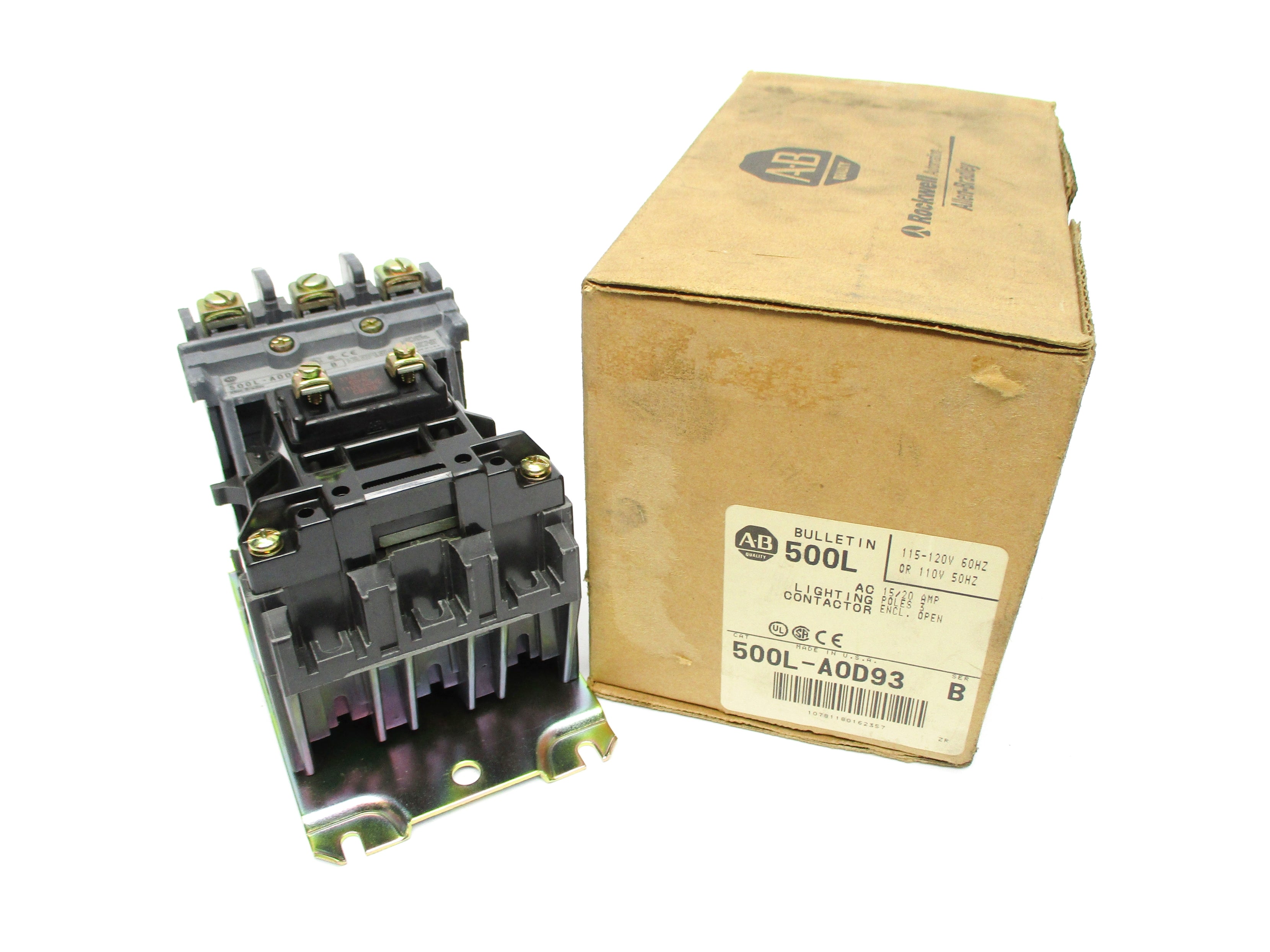 ALLEN BRADLEY 500L-A0D93 SER. B 110V/115-120V (BR/WH) NSMP