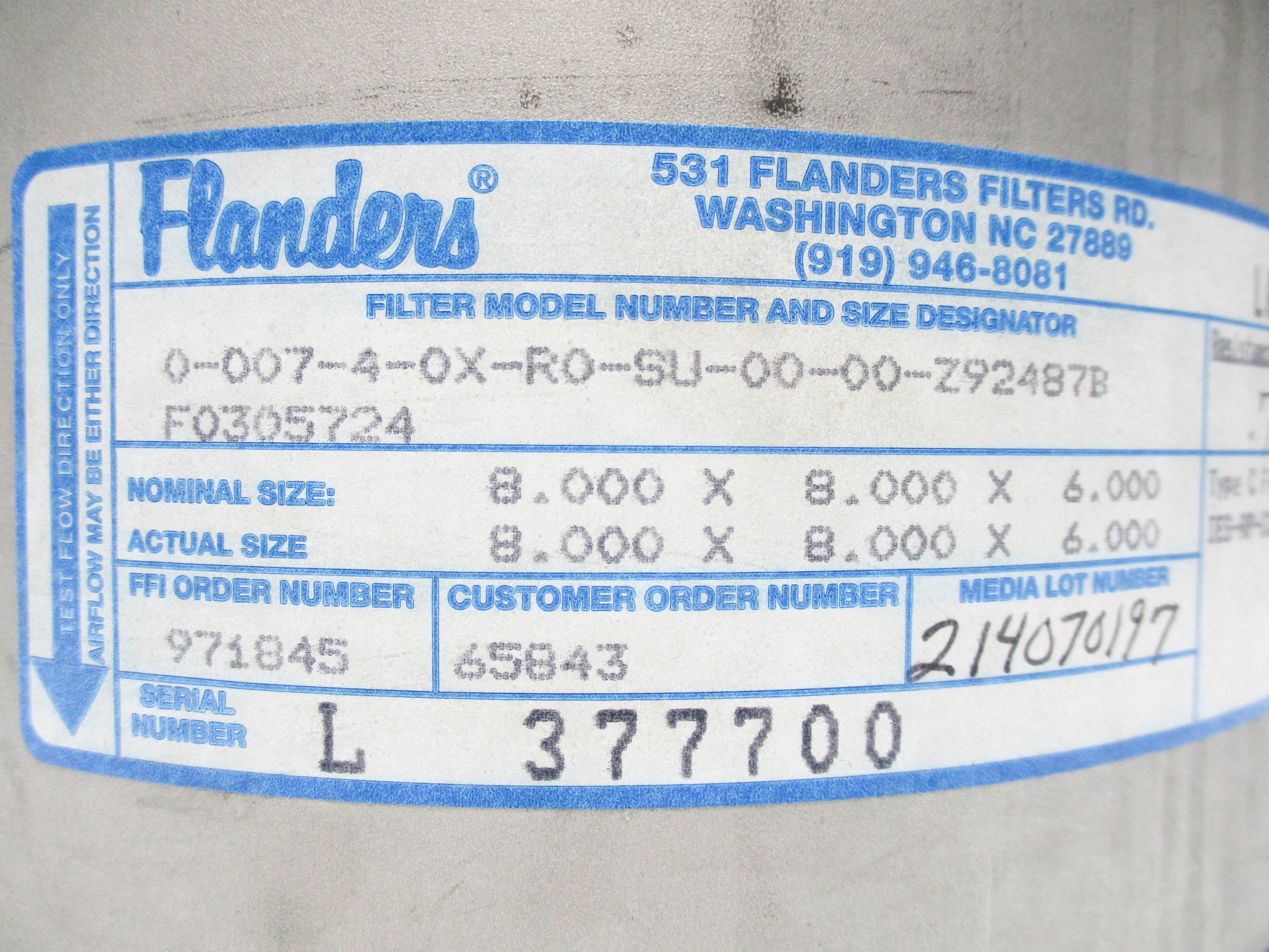 FLANDERS 0-007-4-0X-R0-SU-00-00-Z92487B NSNP