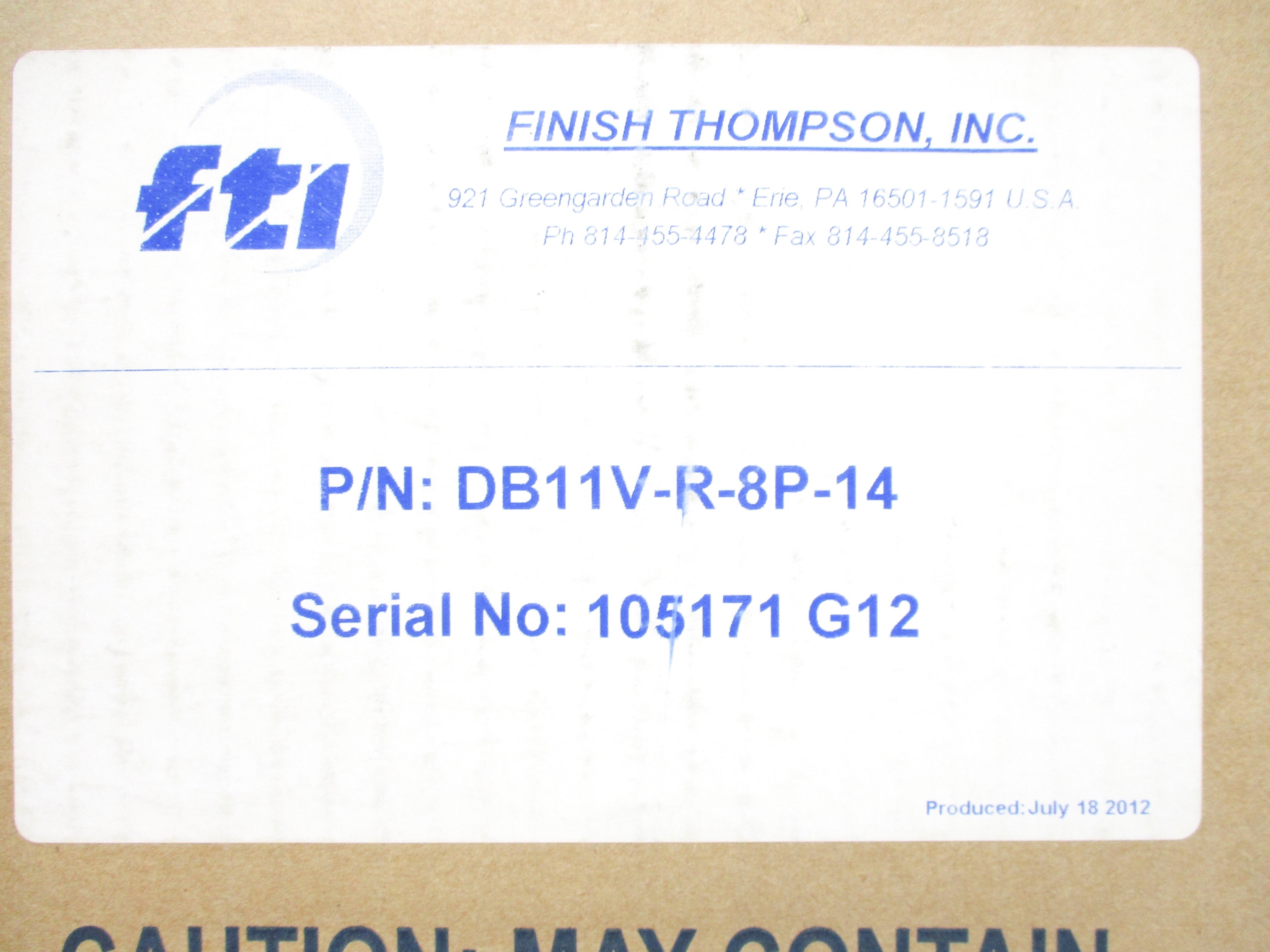 FINISH THOMSON FTI DB11V-R-8P-14 NSMP