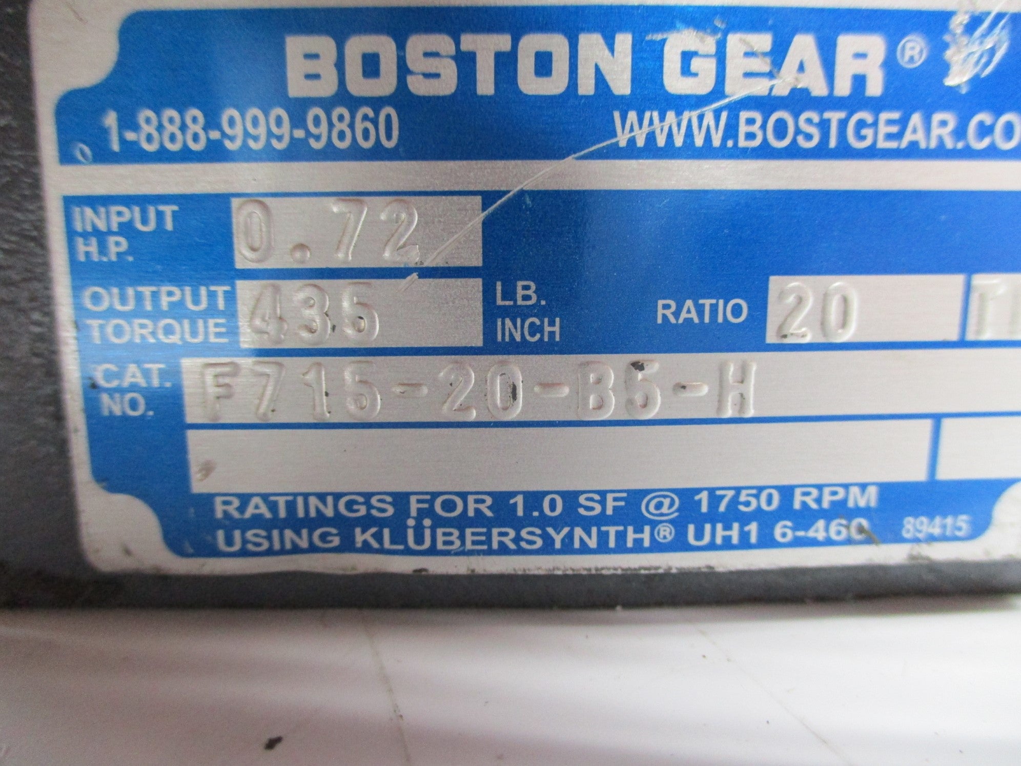 BOSTON GEAR F715-20-B5-H NSNP