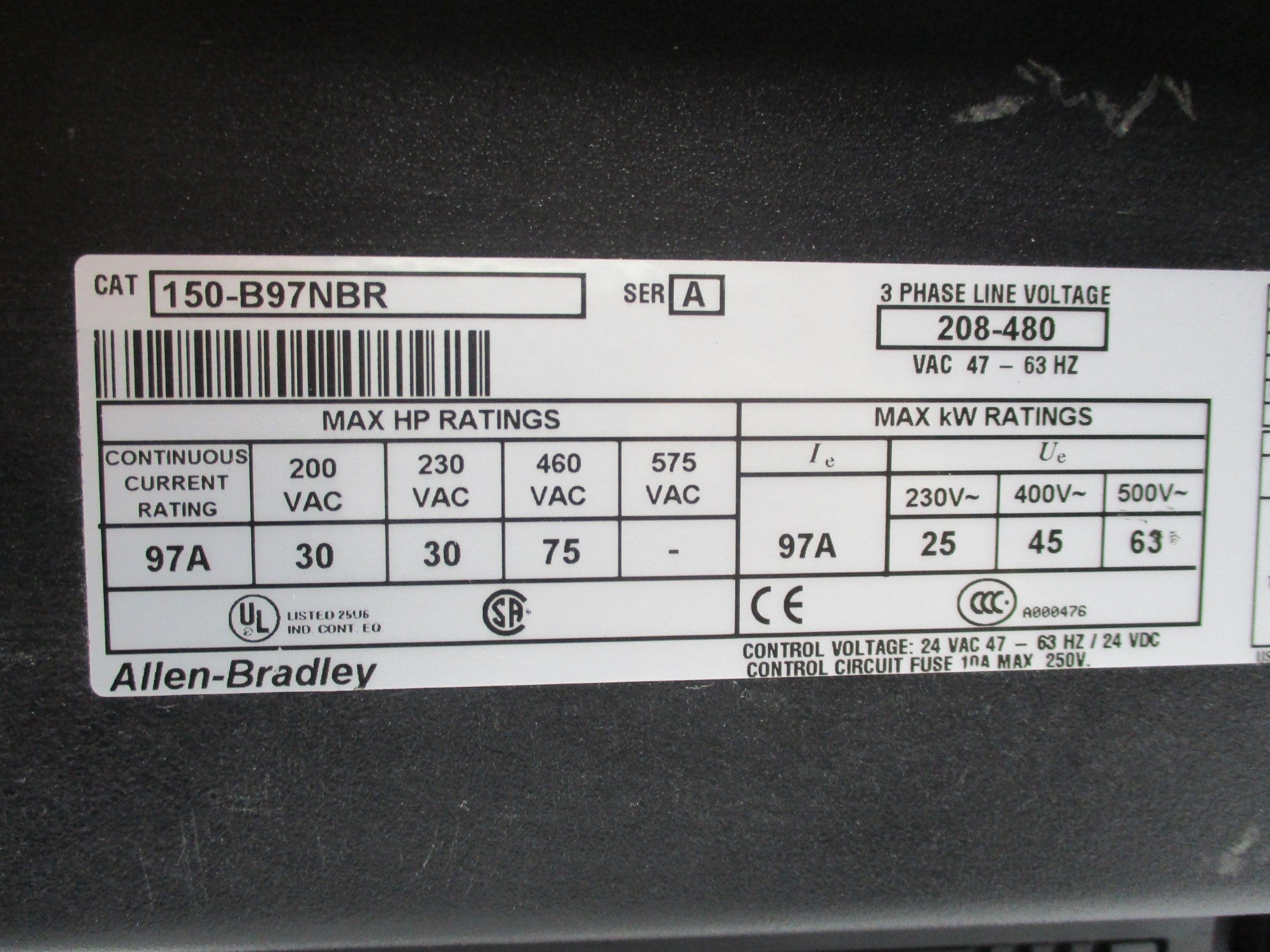 ALLEN BRADLEY 150-B97NBR SER. A UNMP