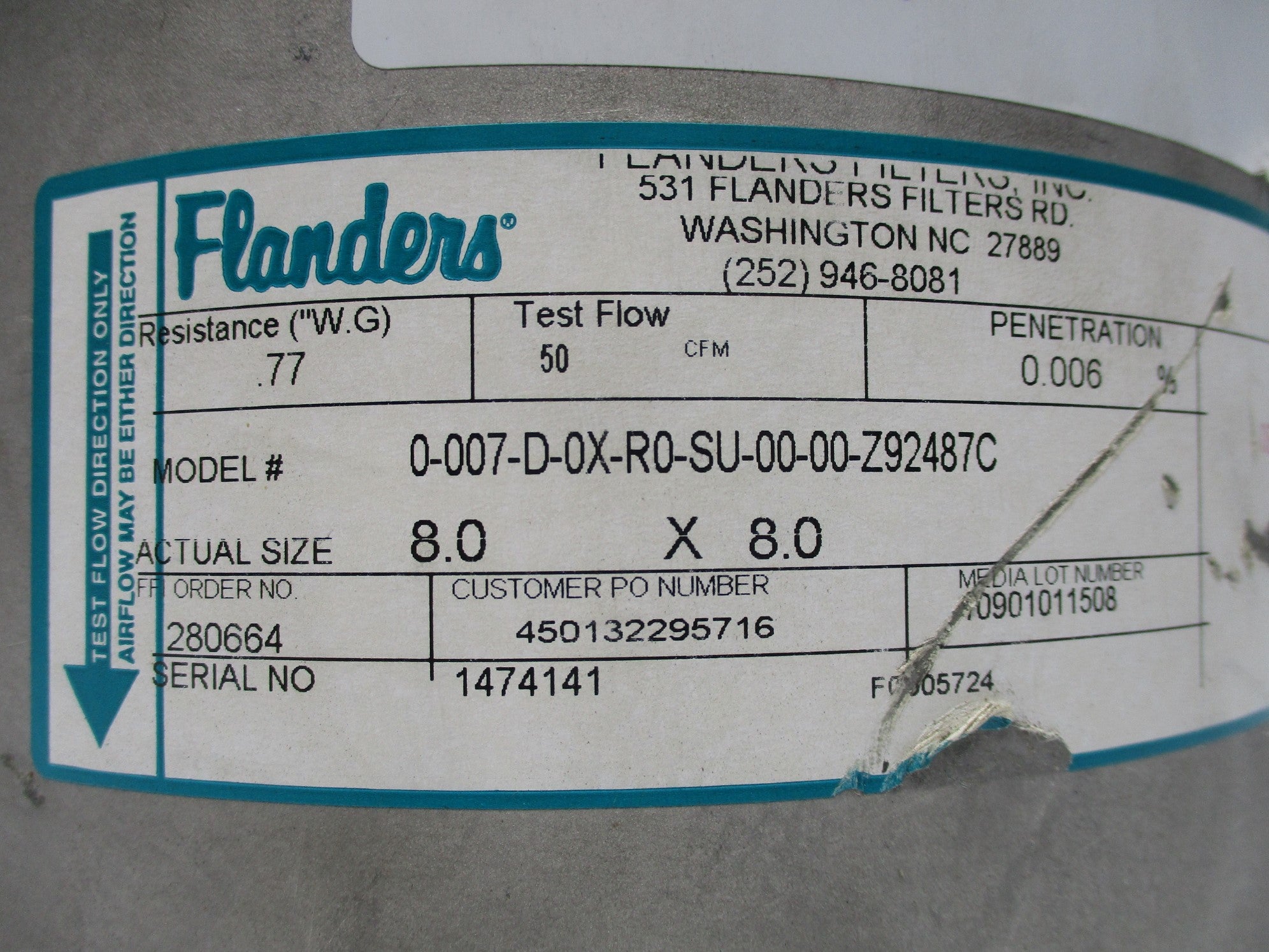FLANDERS 0-007-D-0X-R0-SU-00-00-Z92487C NSNP