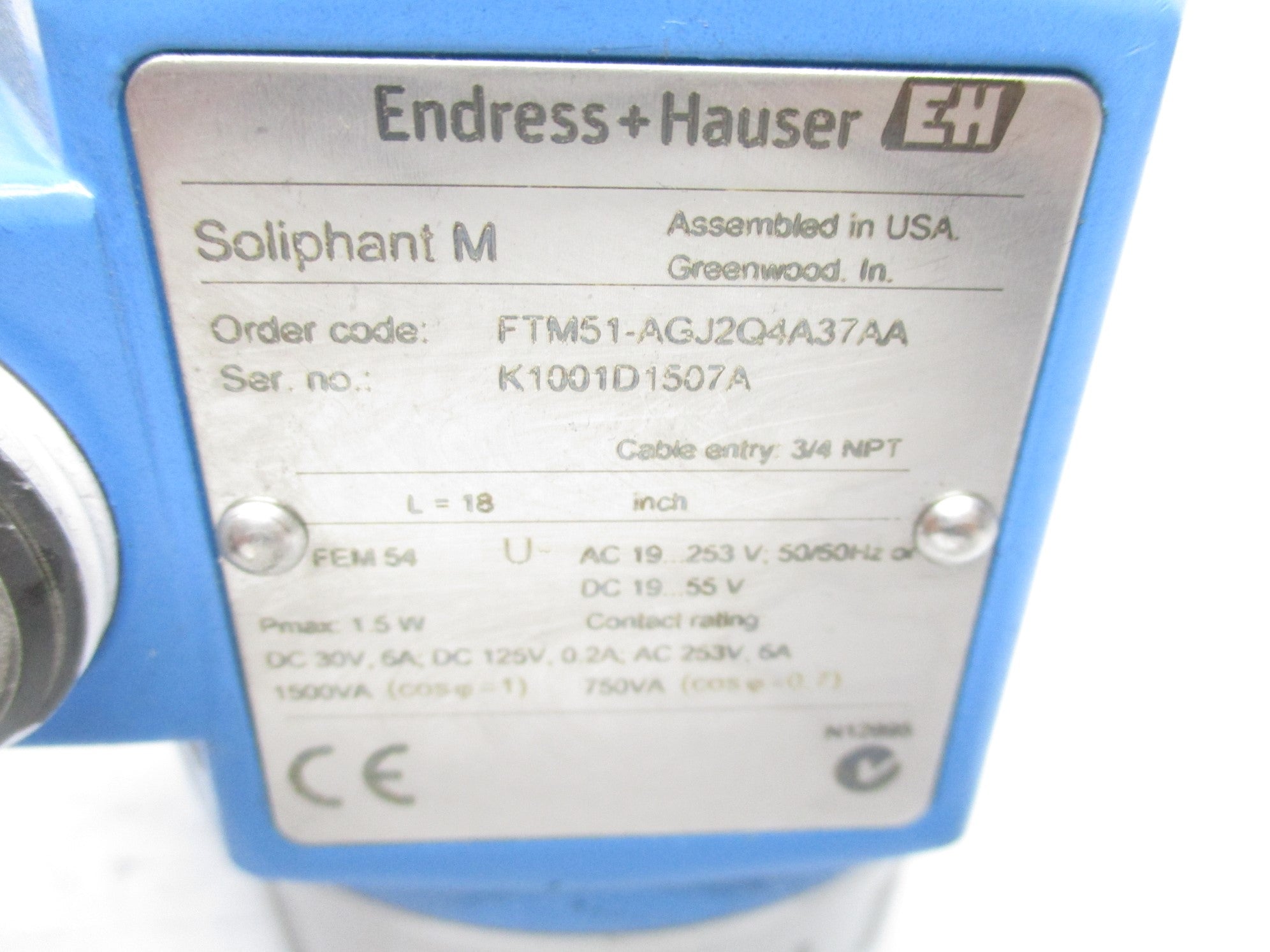 ENDRESS+HAUSER FTM51-AGJ2Q4A37AA UNMP