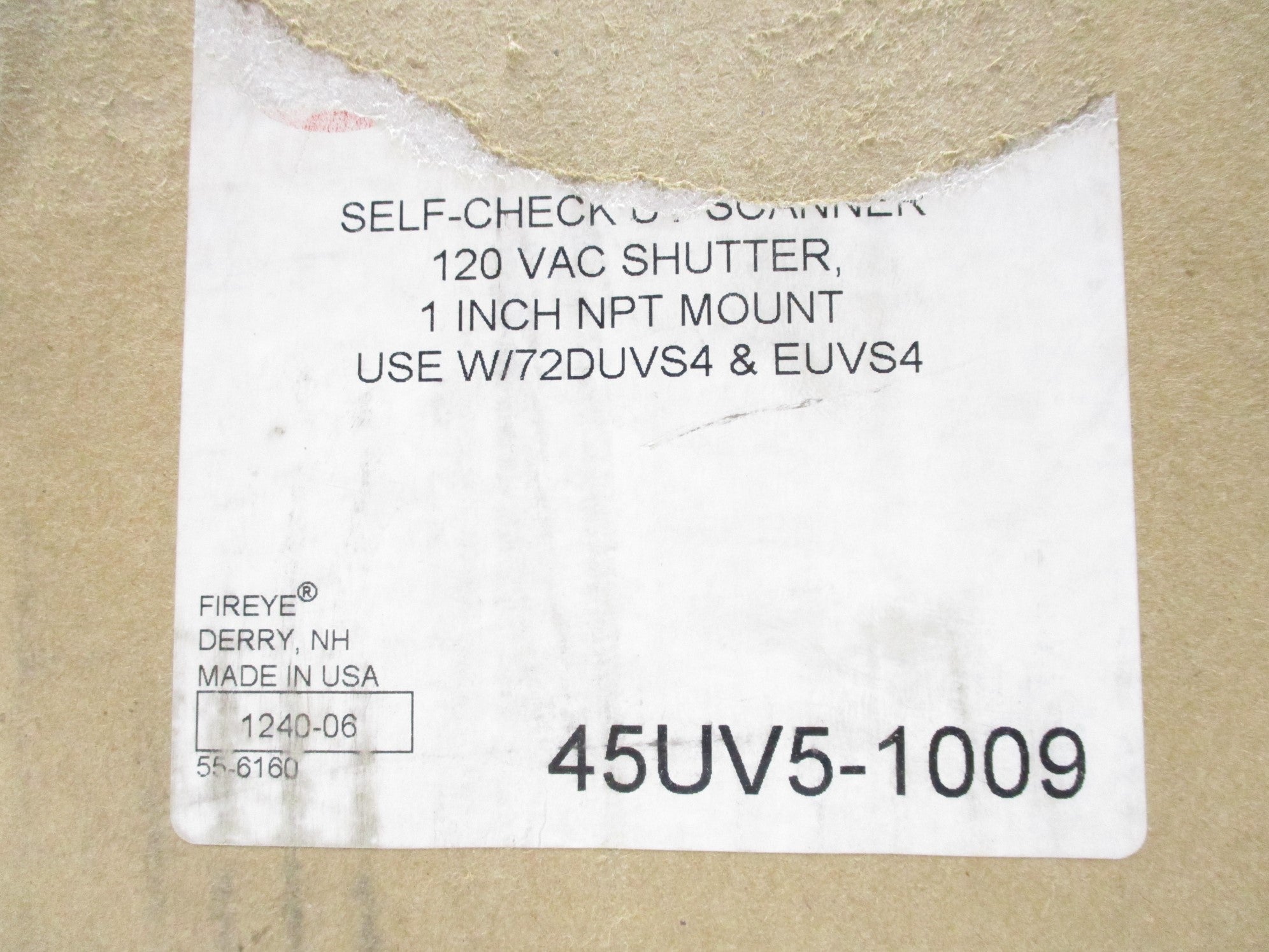 FIREYE 45UV5-1009 120VAC (AS PICTURED) 1" NSFS