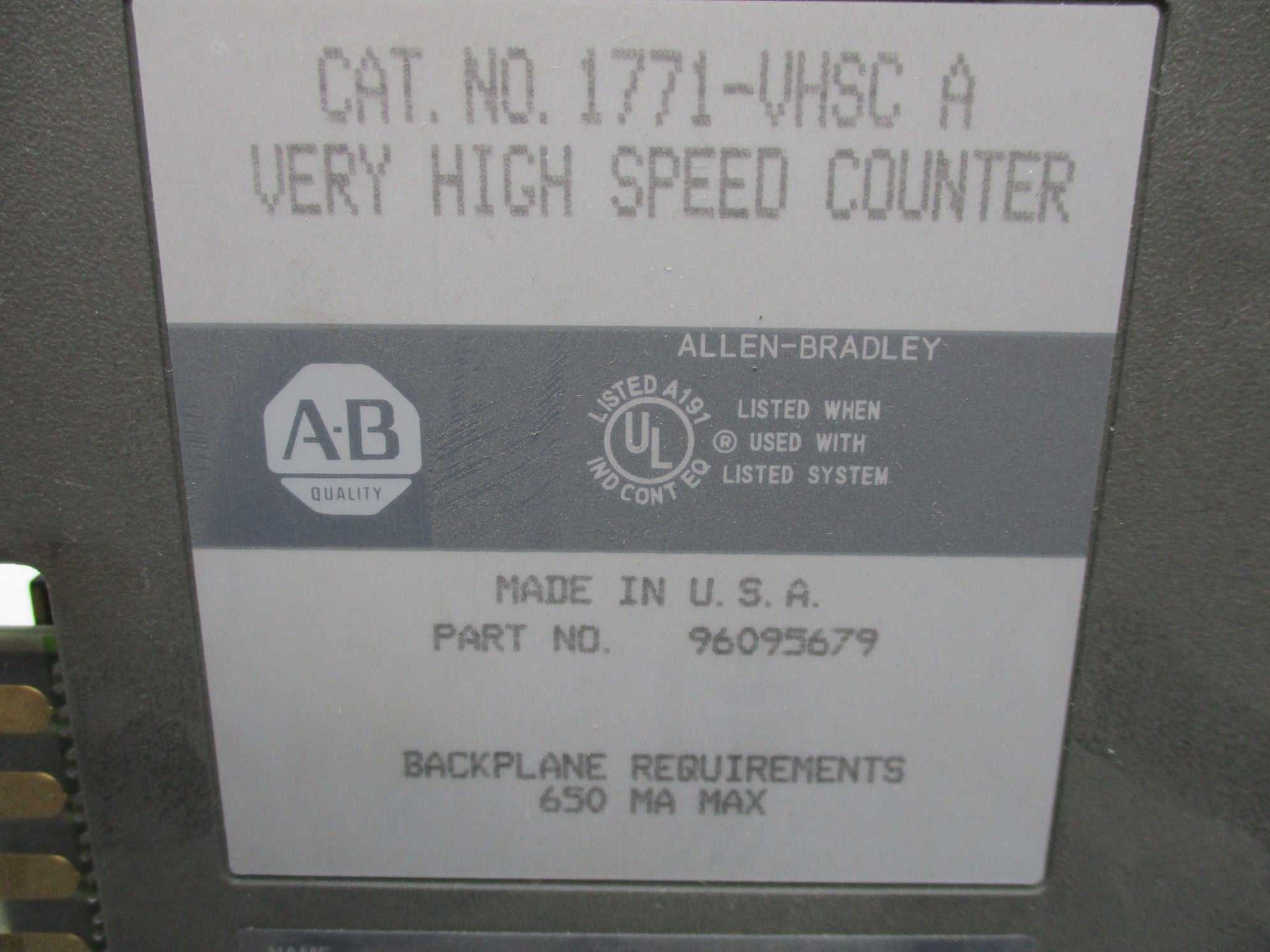 ALLEN BRADLEY 1771-VHSC SER. A F/W B UNMP