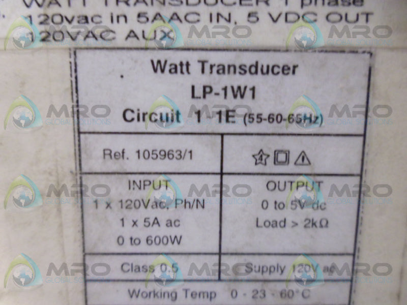 CARREL-ELECTRADE LTD LP-1W1 WATT TRANSDUCER NSMP
