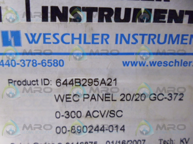 WESCHLER 644B295A21 METER NSMP