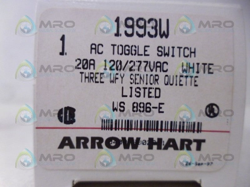 ARROW HART 1993-W AC TOGGLE SWITCH NSMP
