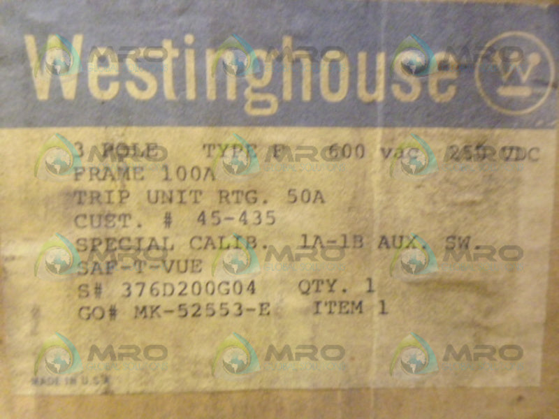 WESTINGHOUSE 376D200G04 NSMP