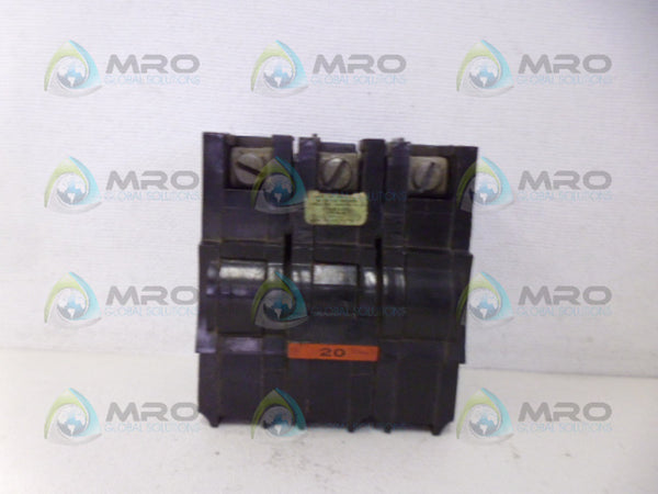 FPE NA320 CIRCUIT BREAKER 3 POLE 20 AMP NSNP