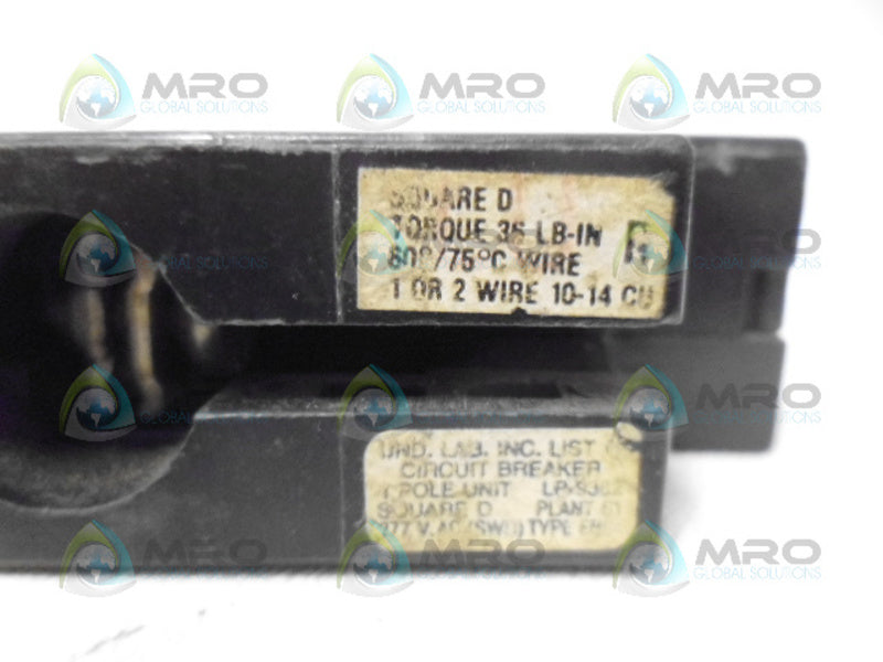 SQUARE D LP-9362 CIRCUIT BREAKER 1POLE 20AMP UNMP