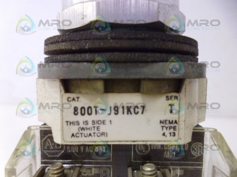 INDUSTRIAL SPARE PART 800T-J91KC7 SER. T SPRING RETURN SELECTOR SWITCH UNMP