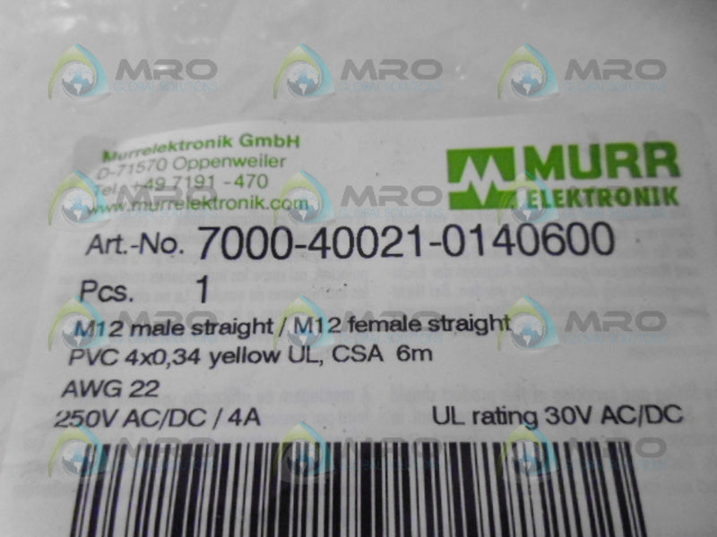 MURR ELEKTRONIK 7000-40021-0140600 NSMP