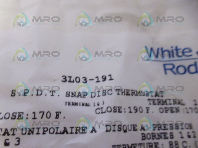 WHITE-RODGERS 3L03-191  THERMOSTAT TERMINAL NSMP