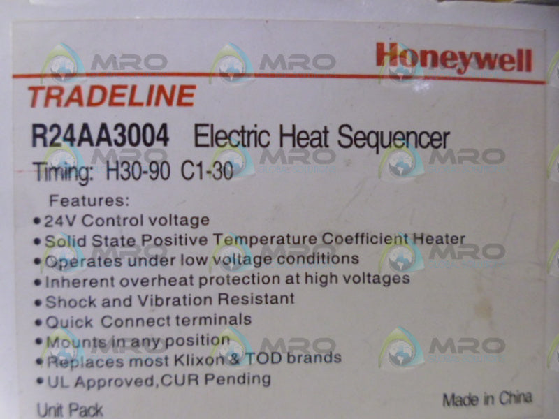 HONEYWELL R24AA3004 ELECTRIC HEAT SEQUENCER NSMP