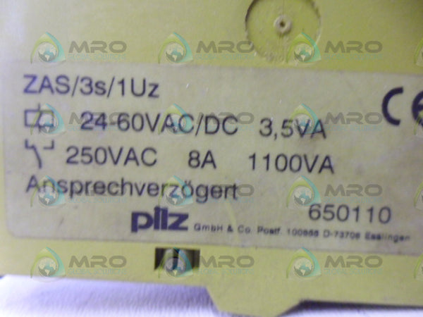 PILZ ZAS/3S/1UZ SAFETY RELAY NSNP