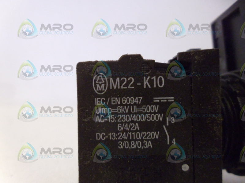 MOELLER M22-K10 CONTACT BLOCK (AS PICTURED) UNMP